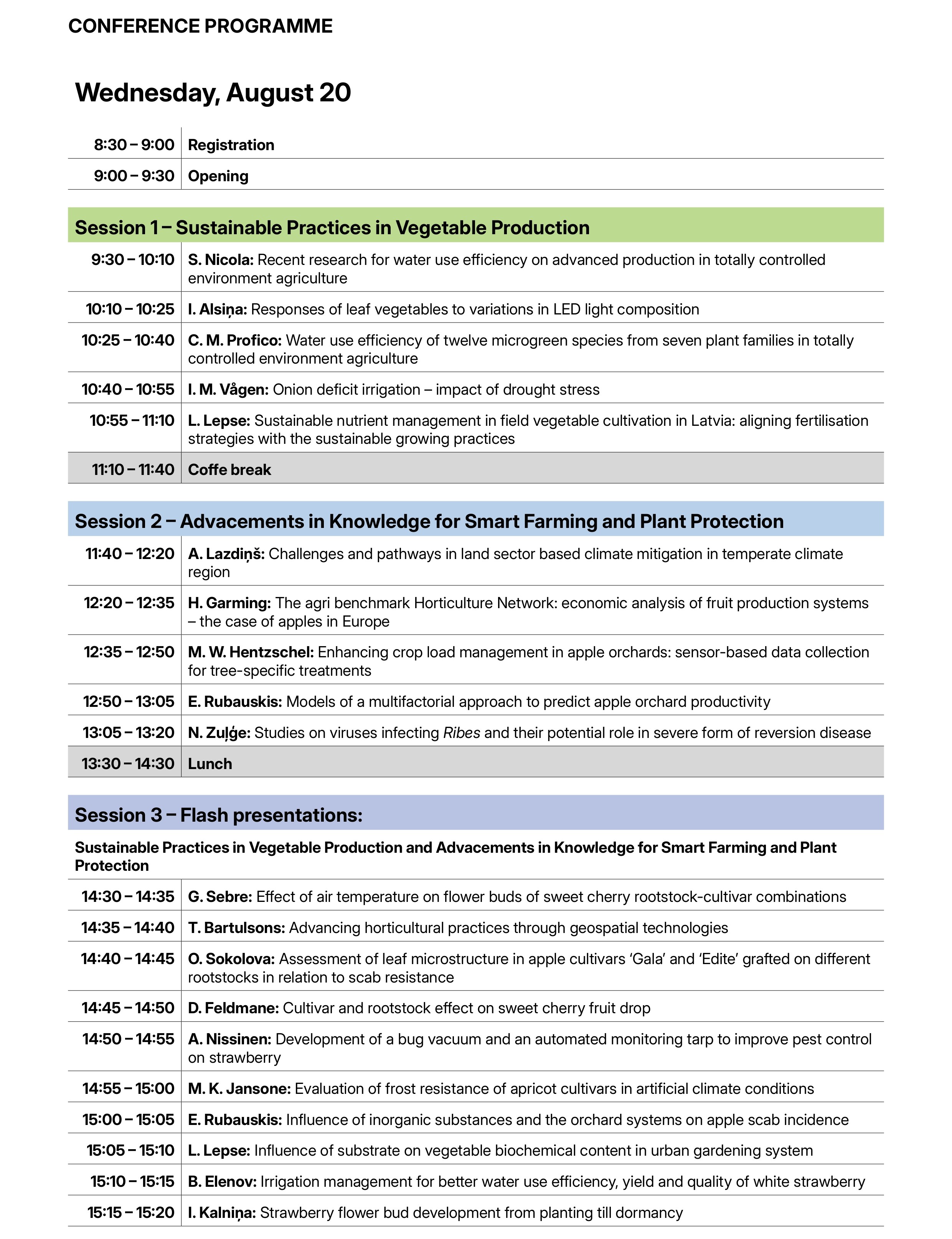 Programme page 1